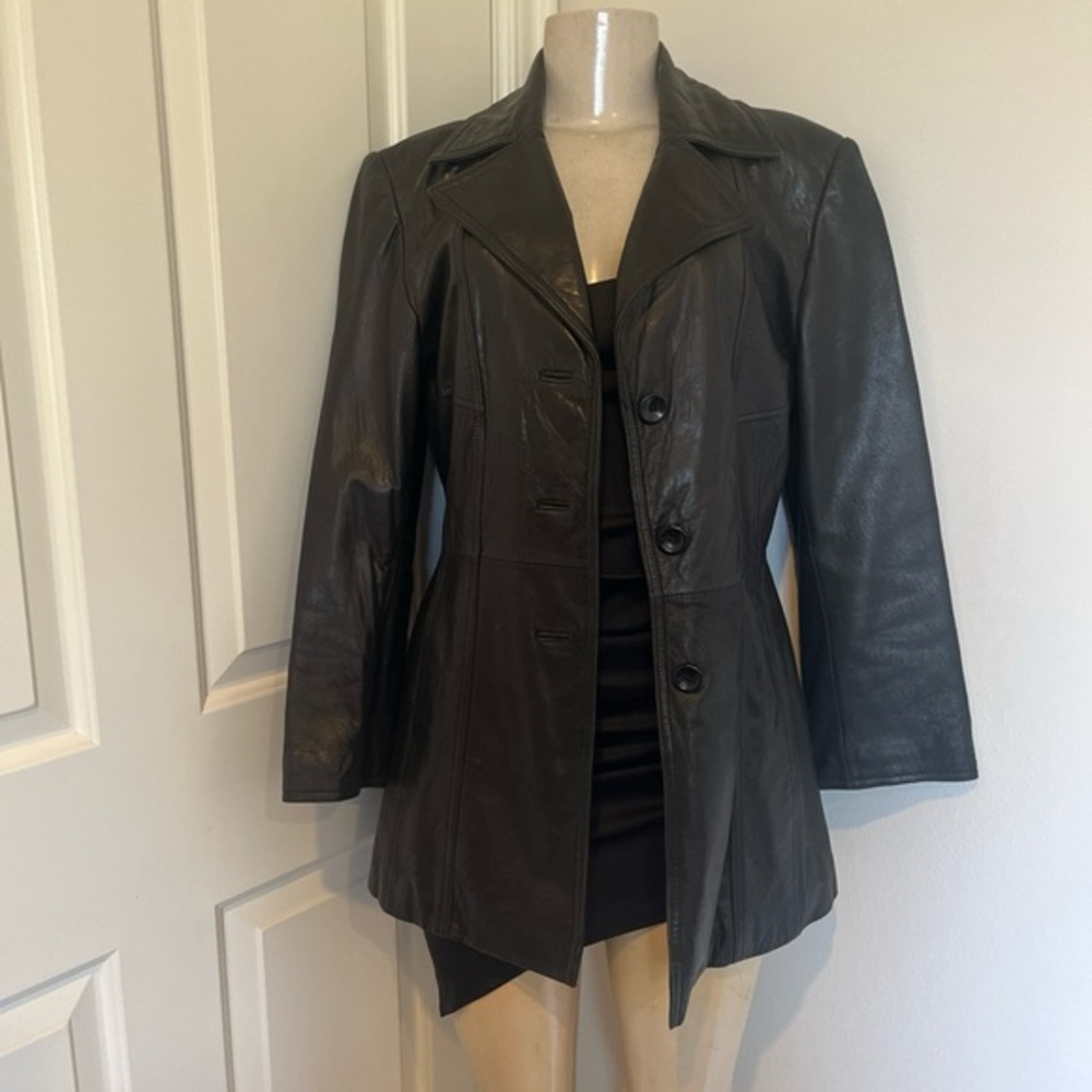 Vintage Black Genuine leather Jacket super soft it can be oversized in size M